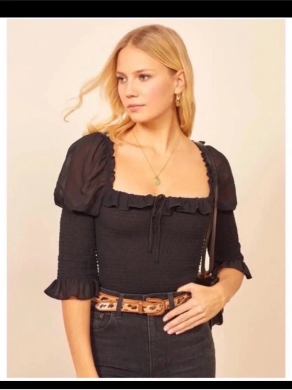 Reformation julie square neck blouse